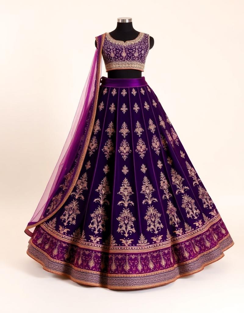 Amethyst Embroidered Lehenga